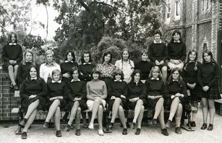 First Senior girls after the introduction of co-education, 1976.